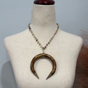 Elegant Brown Horn Necklace